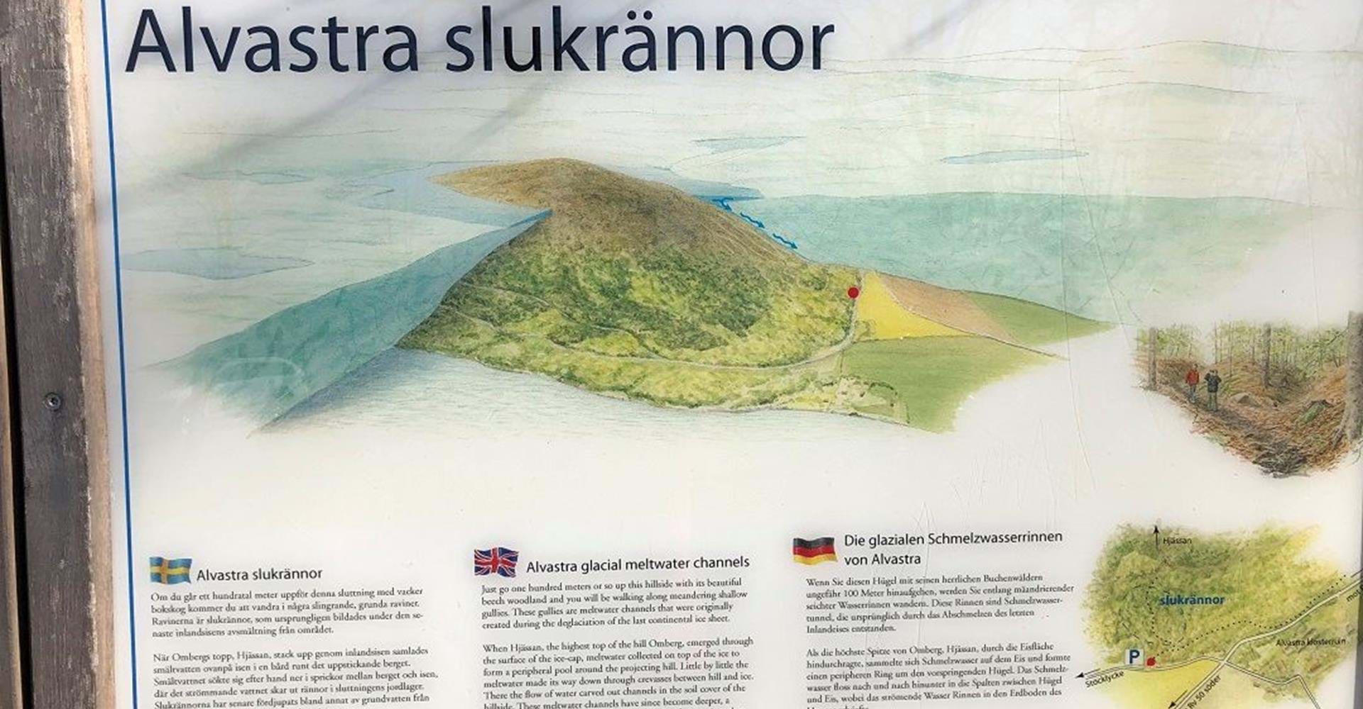Alvastra slukrännor.
Etapp: Omberg runt, signaturleden.
Ödeshög