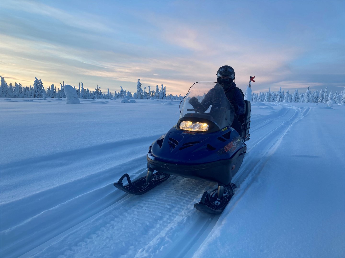 There are many nice tracks for driving snowmobile in Överkalix