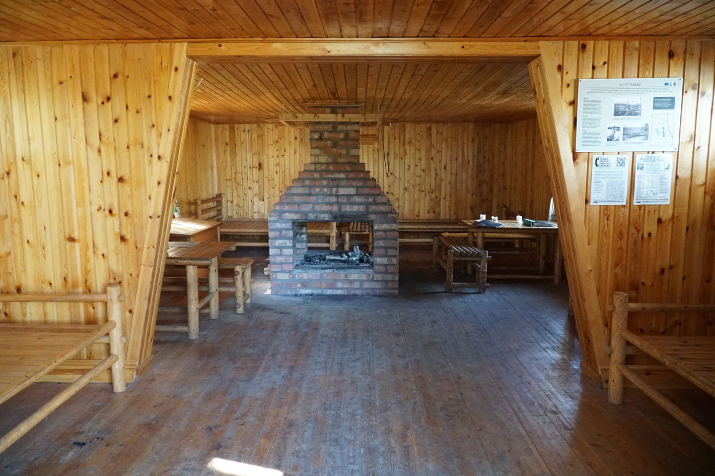 Inside the hut