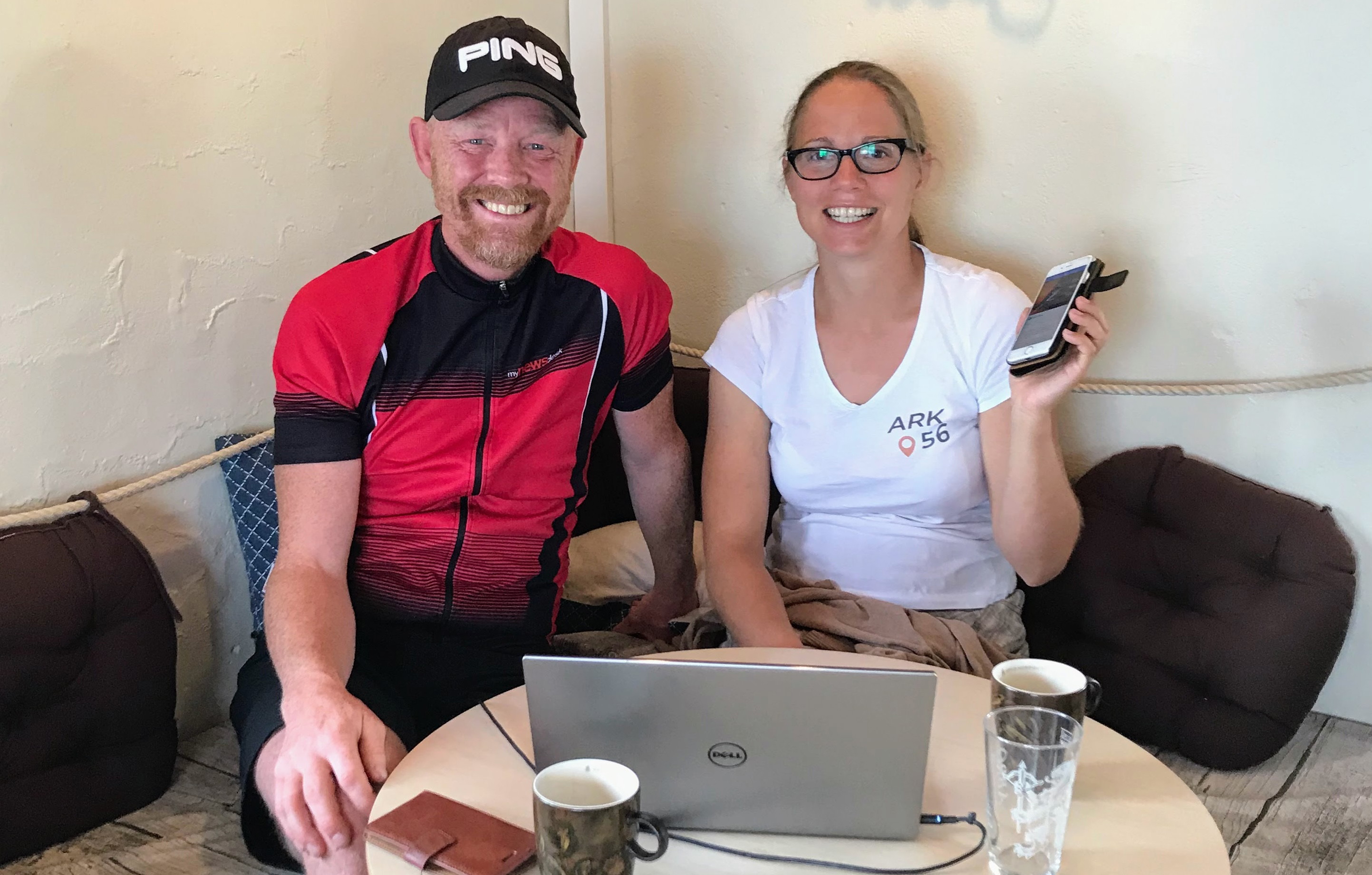 Kristofer Björkman, Naturkartan, i arbetsmöte med Simone Wenzel, projektsamordnare på ARK56, Region …