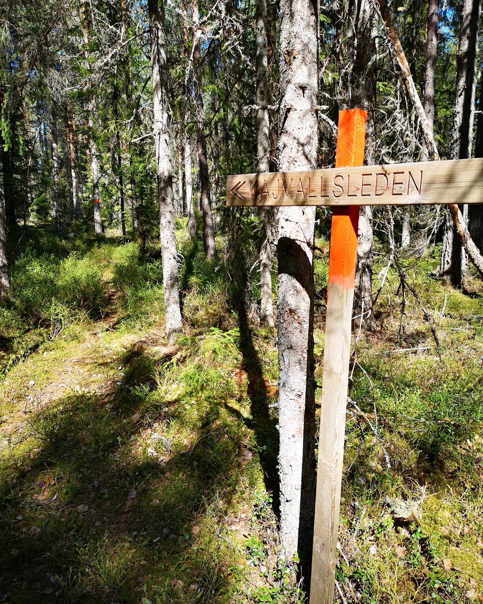 Skylt nära Långede