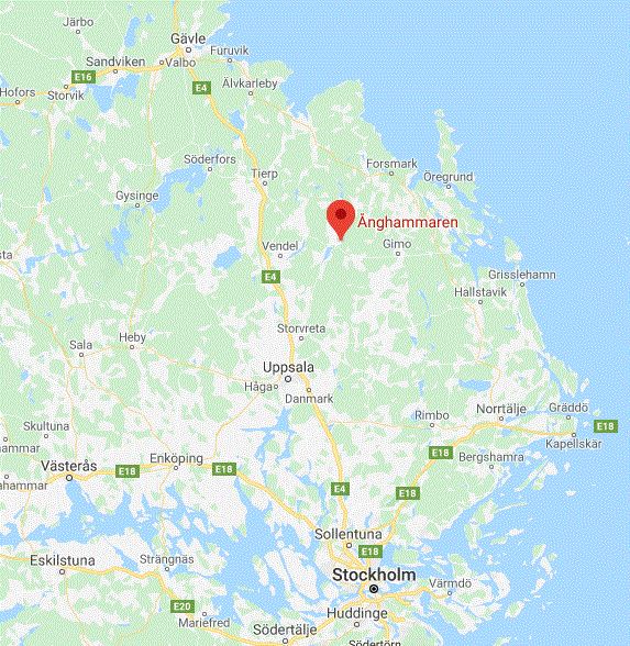 Karta Uppland Ånghammaren Österbybruk