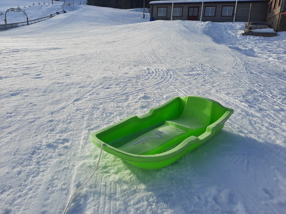 En pulkabacke är ett perfekt utflyktsmål för de minsta