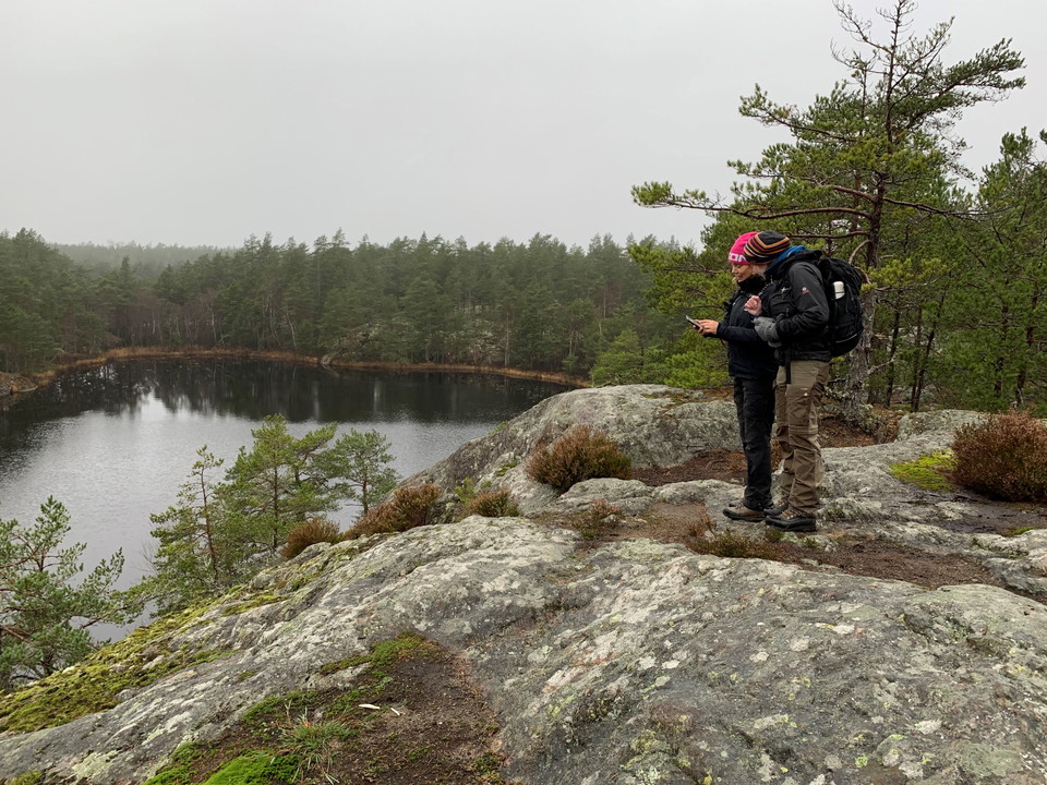 Vart ska vi härnäst? Kort paus och koll i Naturkartan.