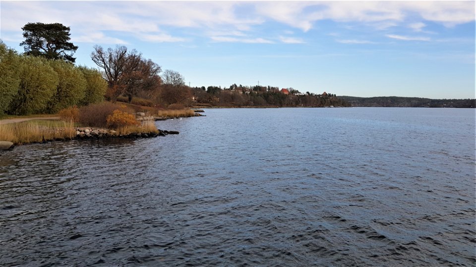 Utsikt åt öster från Tykö brygga. Foto Lidingö stad.