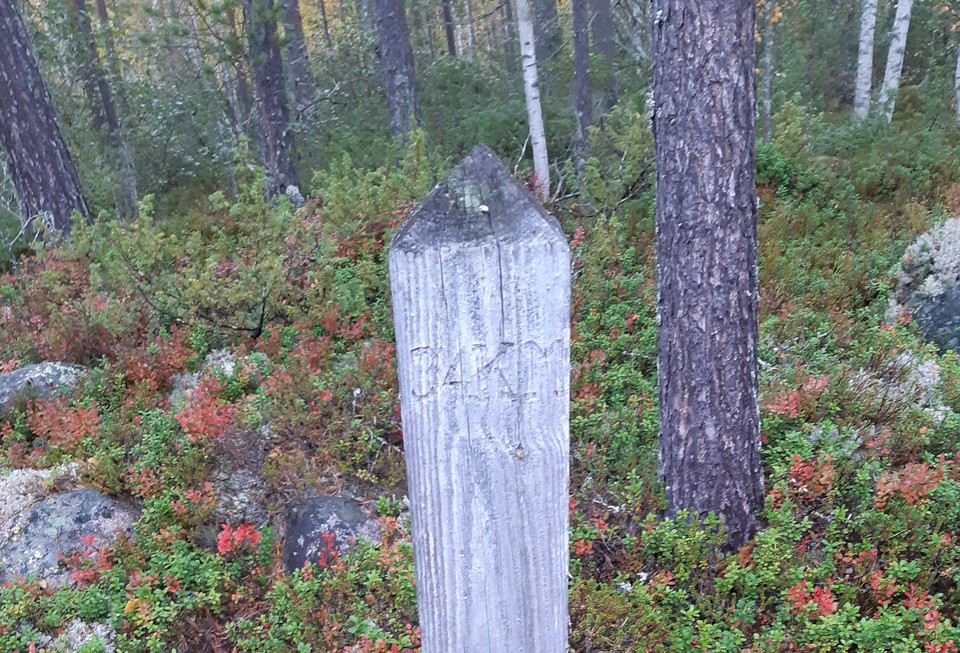 Kilometerskylt 34 km