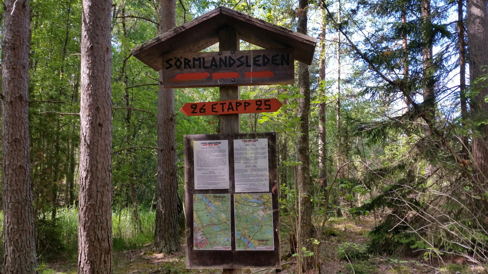 Informationstavla för sörmlandsleden etapp 25-26