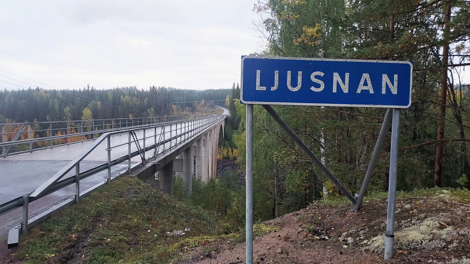 Laforsen, start och slutpunkt västerut för både Ljusnanleden och Flottarstigen