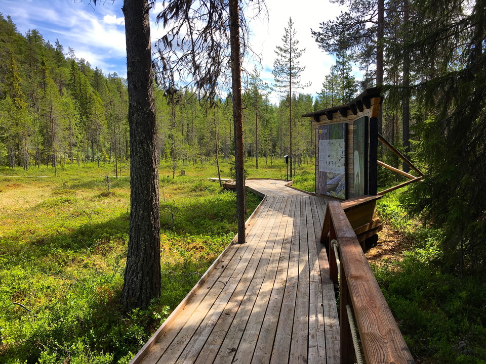 Tillgänglig träspång med informationstavlor