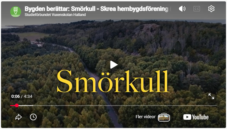 Klicka på bilden för att se filmen om Smörkull på Youtube. Filmen är gjord av Studieförbundet Vuxenskolan Halland i samarbete med Halländska Hembygdsrörelsen. 
