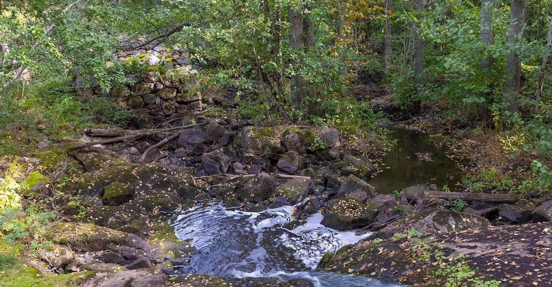Kvarnruin nära vindskyddet vid Kulla.
Etapp: Stinsen-Hälla.
Söderköping.