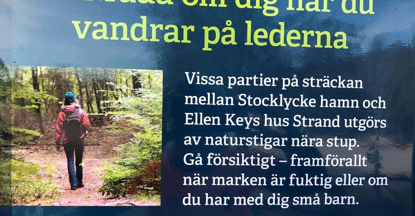 Varning för stup Ellen Key. 
Etapp: Omberg runt. 
Ödeshög