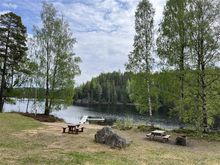 Vy över Björsjö badplats