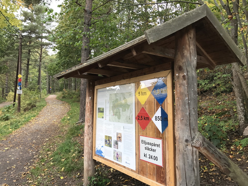 Spårstart i Hacksta friluftsområde