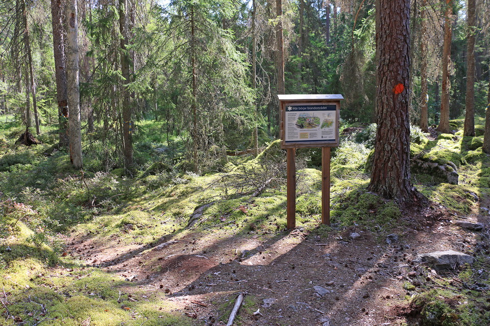 Skylt med information om naturreservatet.