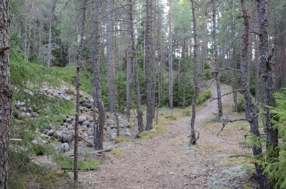 Leden tar dig upp på åsen. 