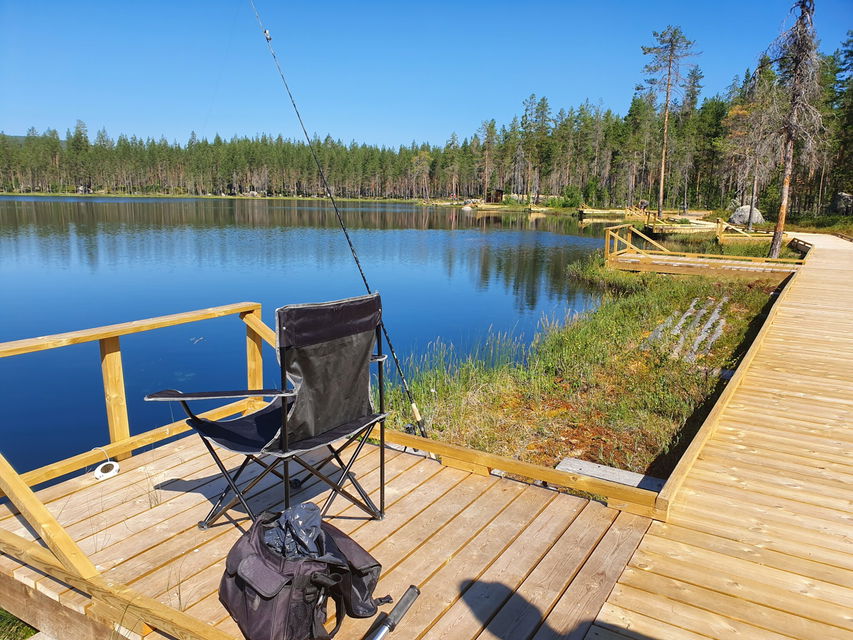 Närbild på tillgänglig fiskeplats