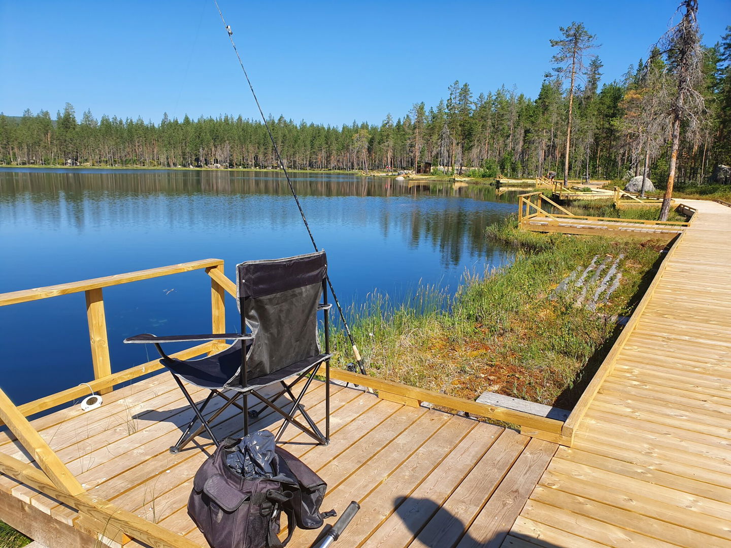 Närbild på tillgänglig fiskeplats