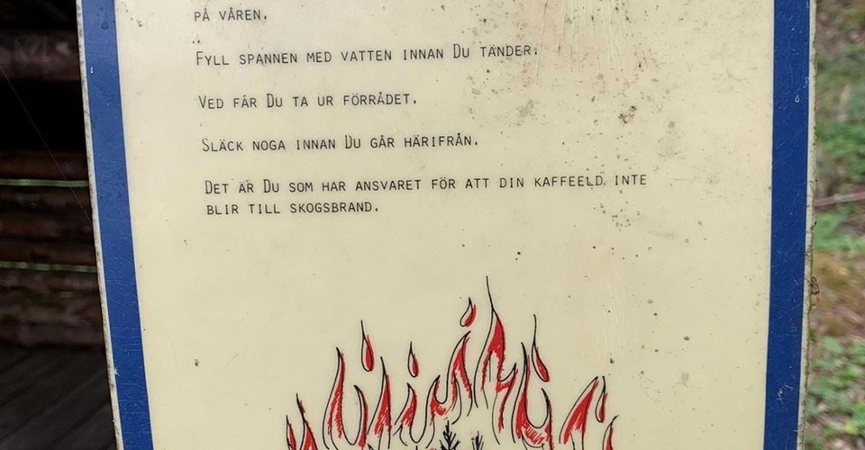 Eldningsregler vid vidnskydd, badplats Hälla, etapp Rumma-Solliden Åtvidaberg