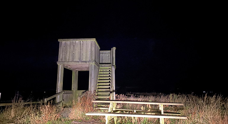 Fågeltorn vid Vombsängar strax norr om Vombs fure.