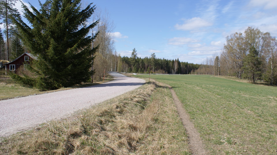 Ridstig/asfalterad väg i Bastmora