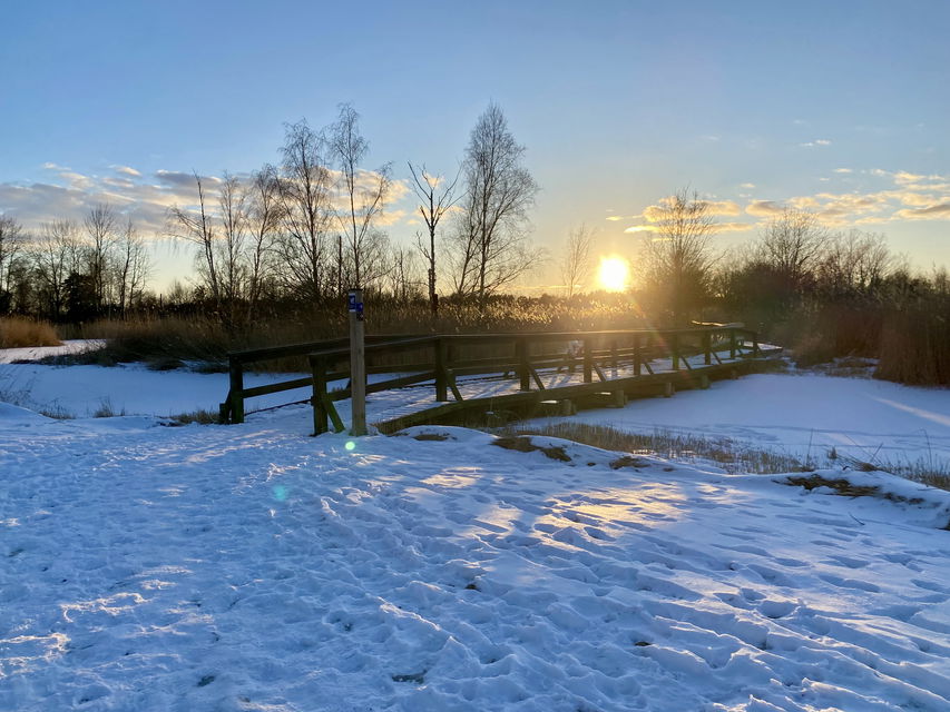 Bro över ett dämme