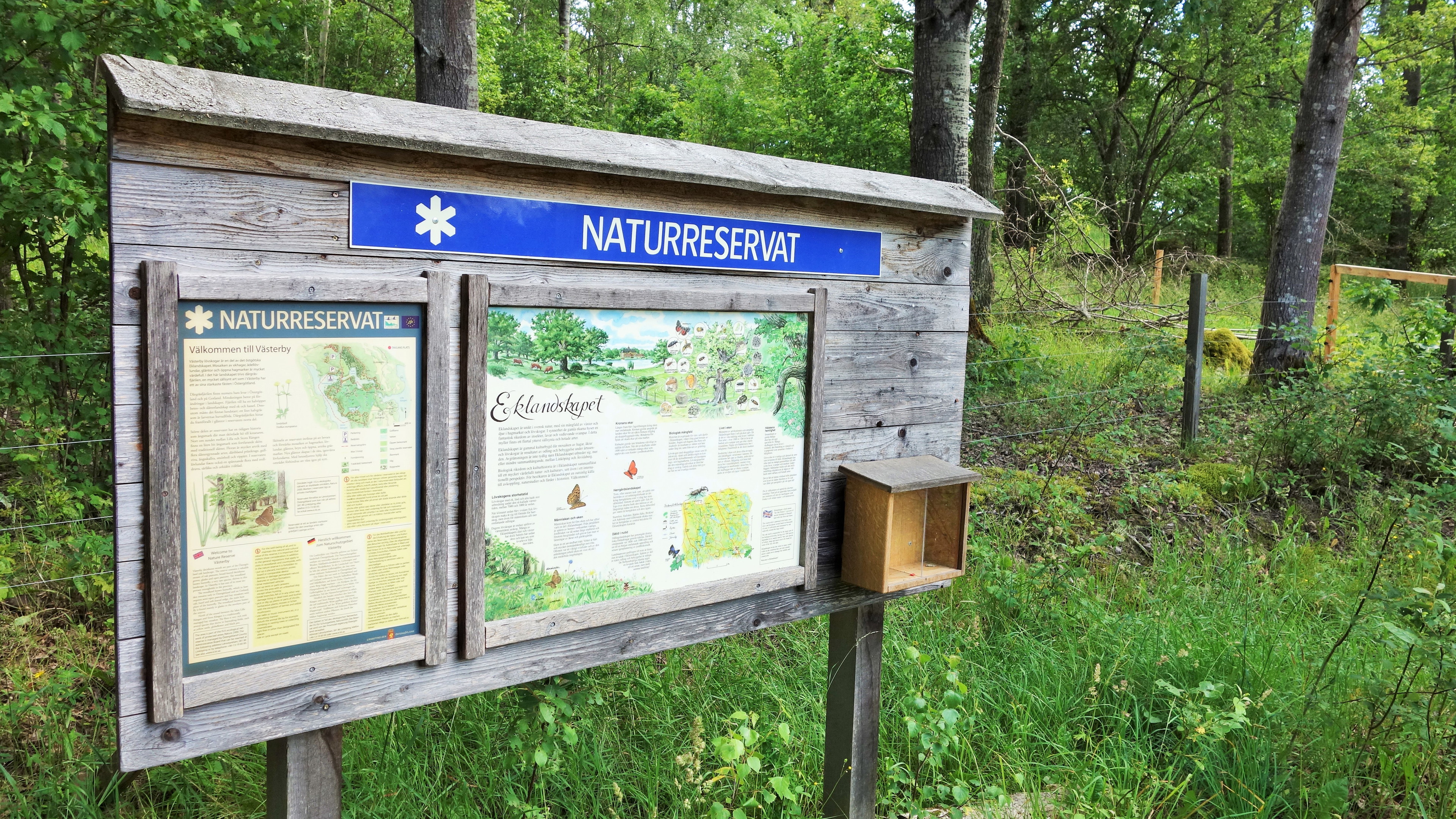 Norra entrén till Västerby lövskogar