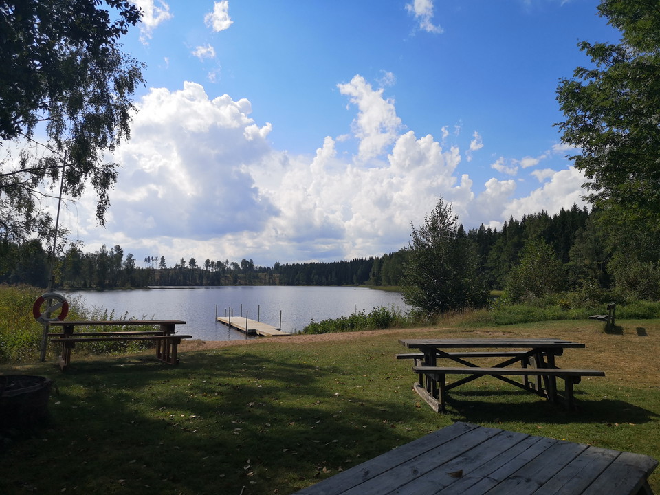 Vy över badplatsen