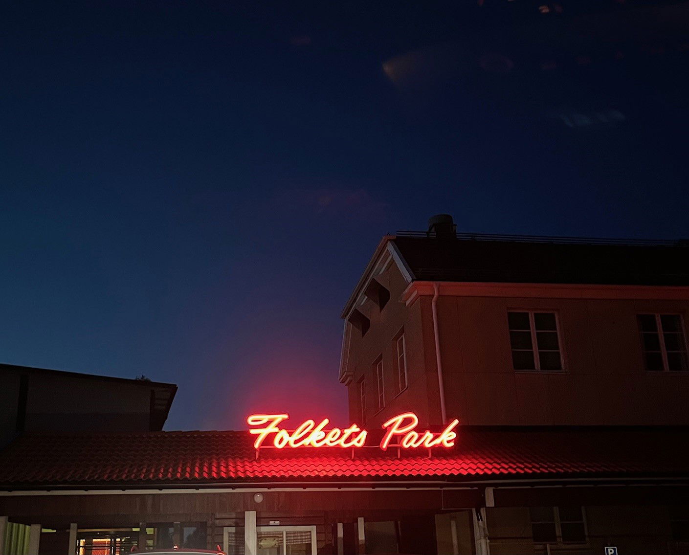 Skylt Folkets Park