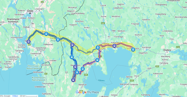 Bild som visar zonerna för biljetter