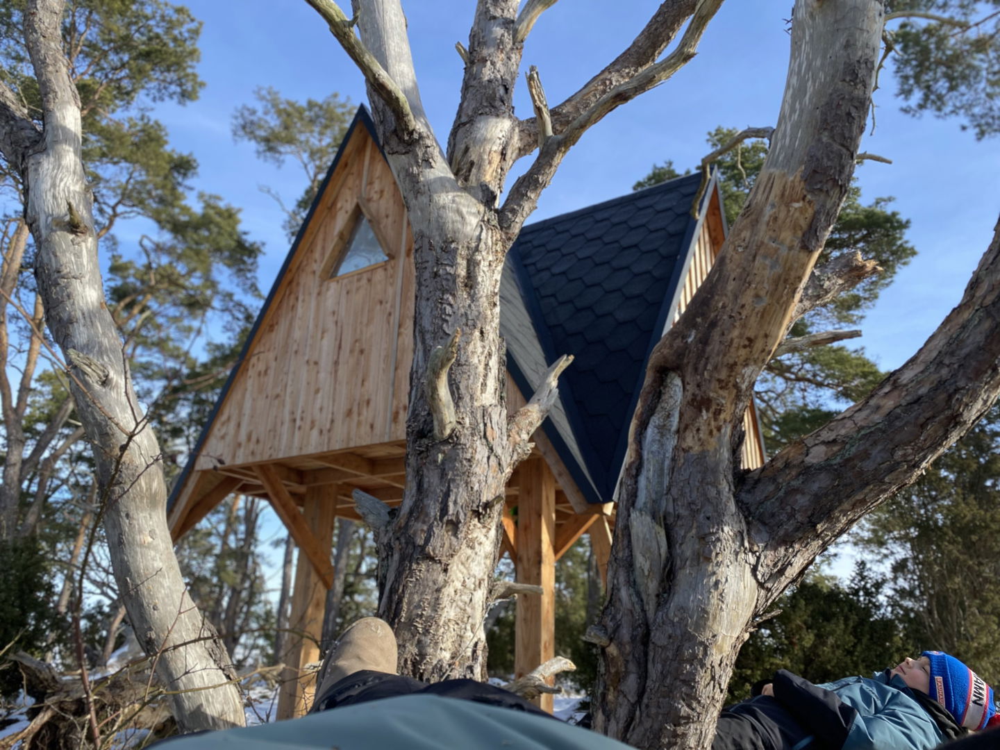 Vindskyddet sett snett underifrån