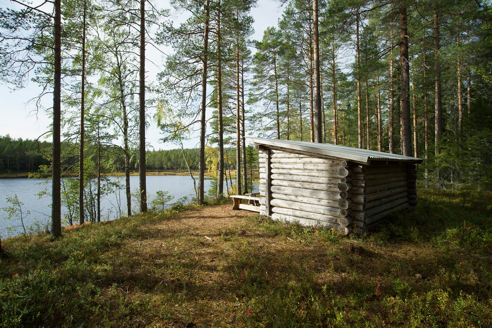 Vindskyddet vid Aldertjärnen.