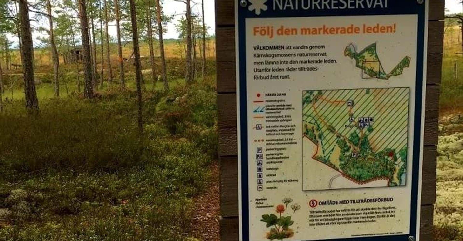 Rastplats Lilla Timmerö Kärnskogsmosse naturreservat
Etapp: Kärnskogsmosse-Skönnarboleden, rundslinga Kärnskogsmosse
Motala