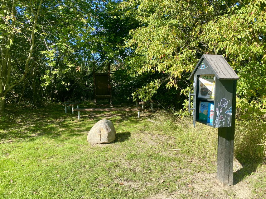 Låna gärna en bok och slå er ner i sagogläntan. 