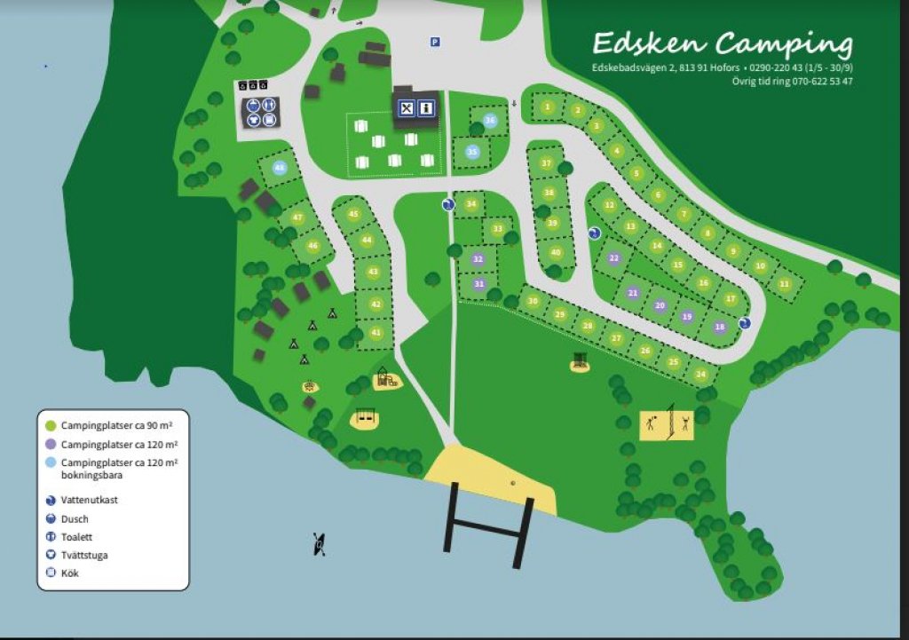 Karta över Edsken Camping 