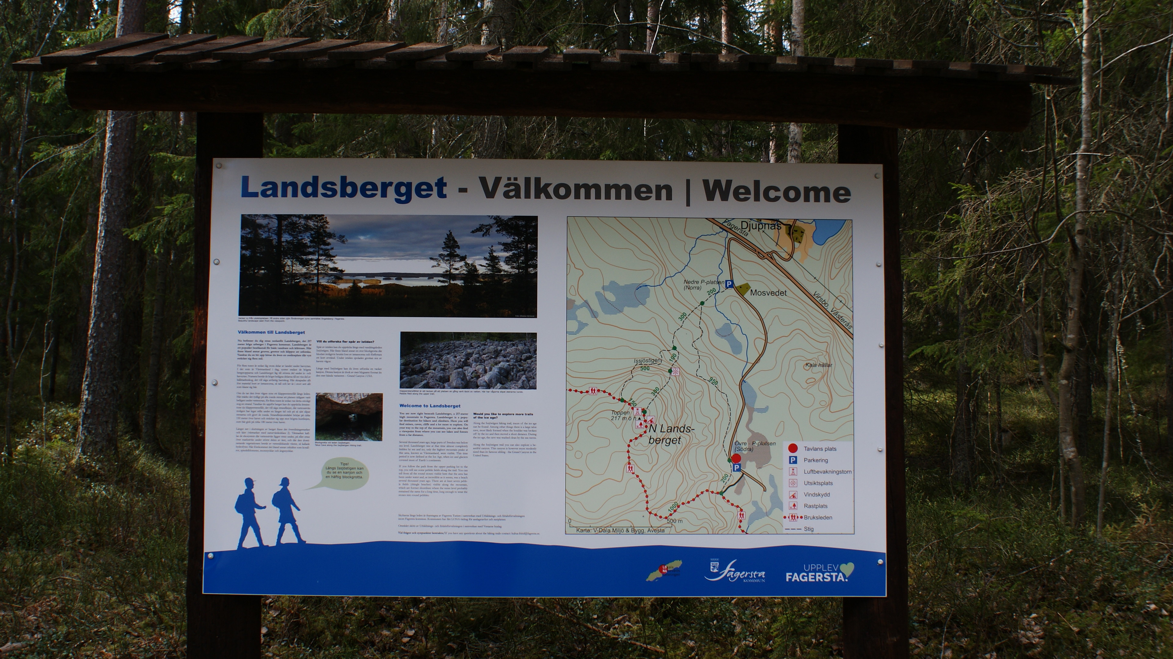 Informationsskylt, N Landsberget, Övre parkeringen