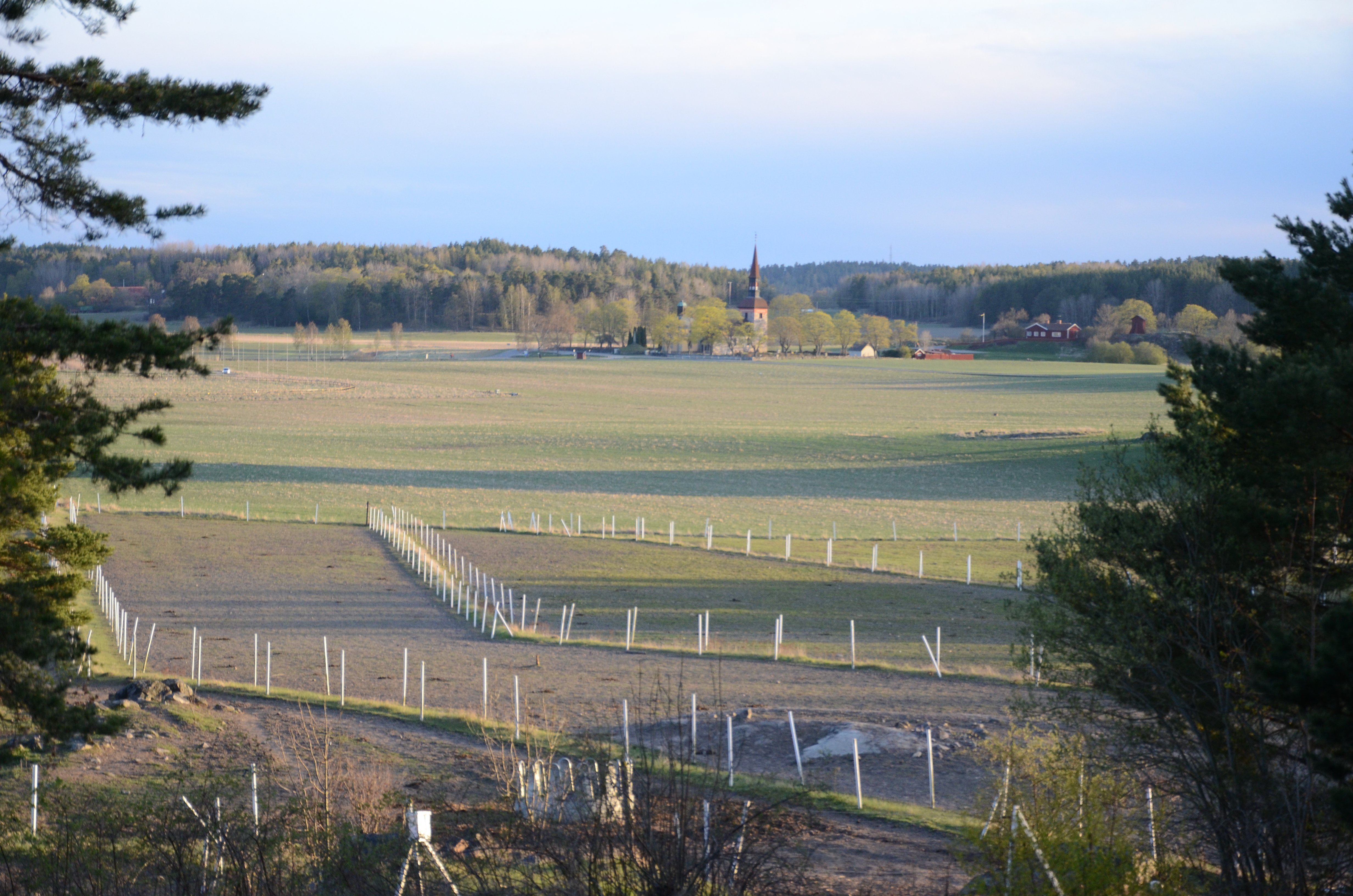 Utsikt från Fornstigen, nära Rörby gård.