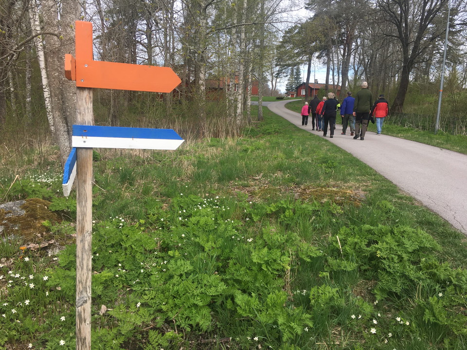 Vallonstigen och Upplandsledens markering.