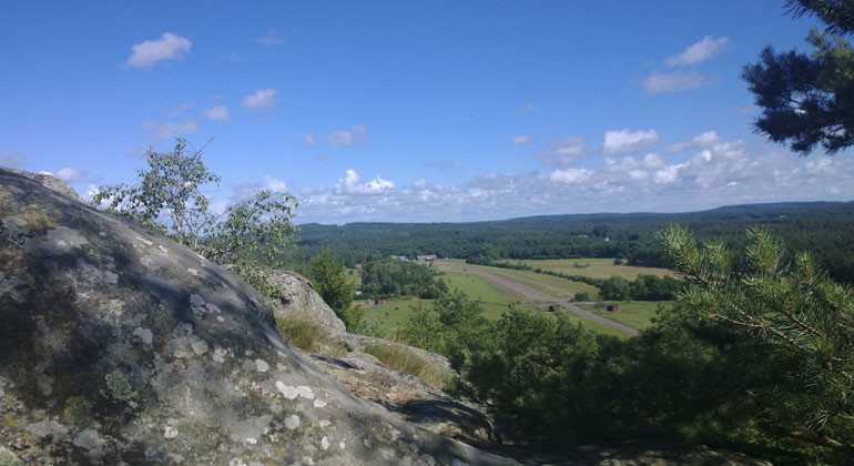 Vy över grönskande ängar