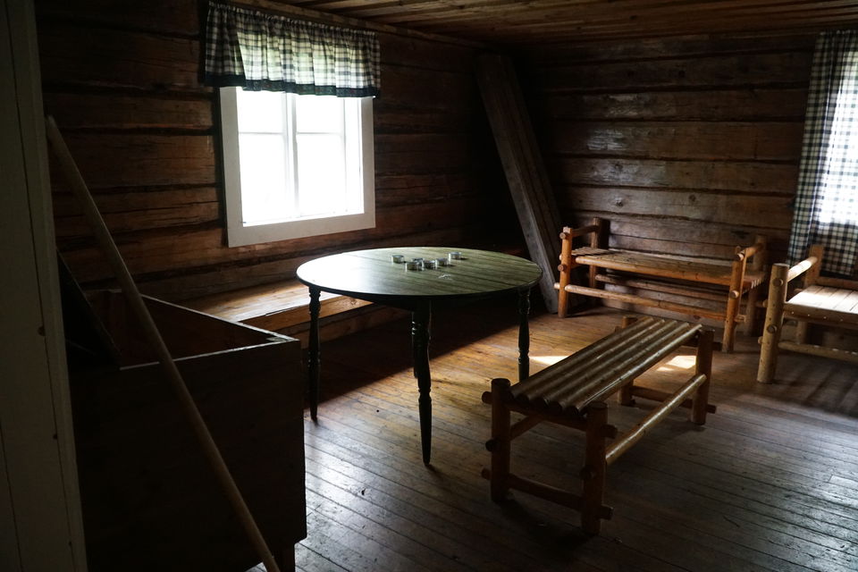 Inside the hut