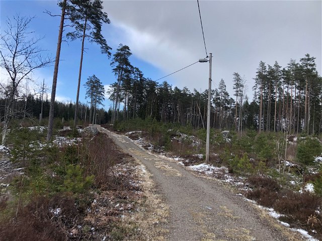 The lighted trail in Åseda