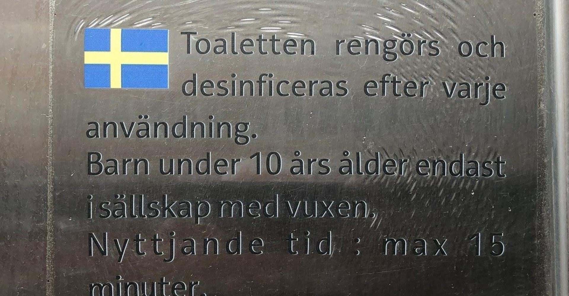 Tillgänglighetsanpassad offentlig toalett. Drottninggatan 43. 
Linköping.
