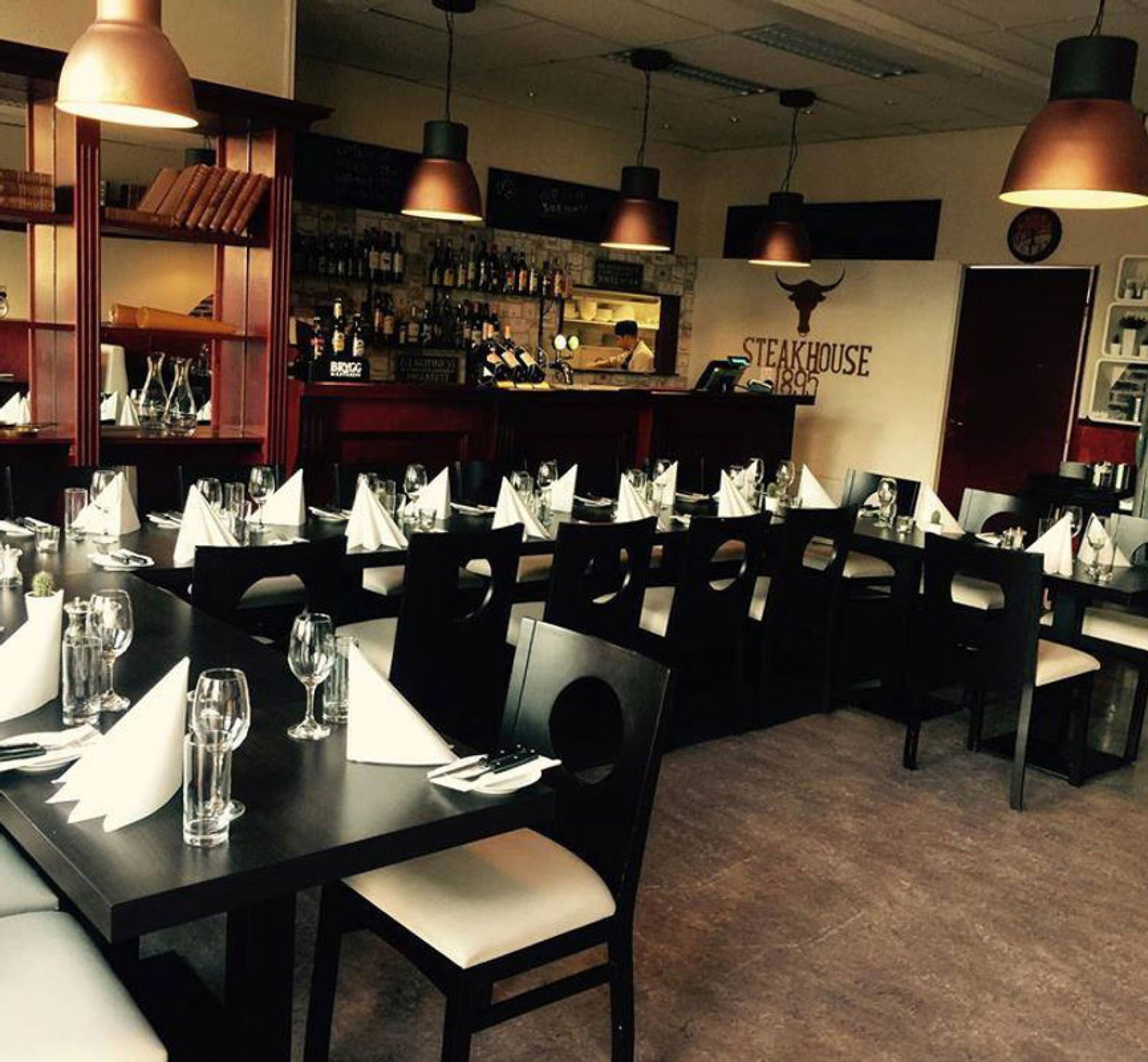 Interiör hos Steakhouse 1895 i Kristinehamn
