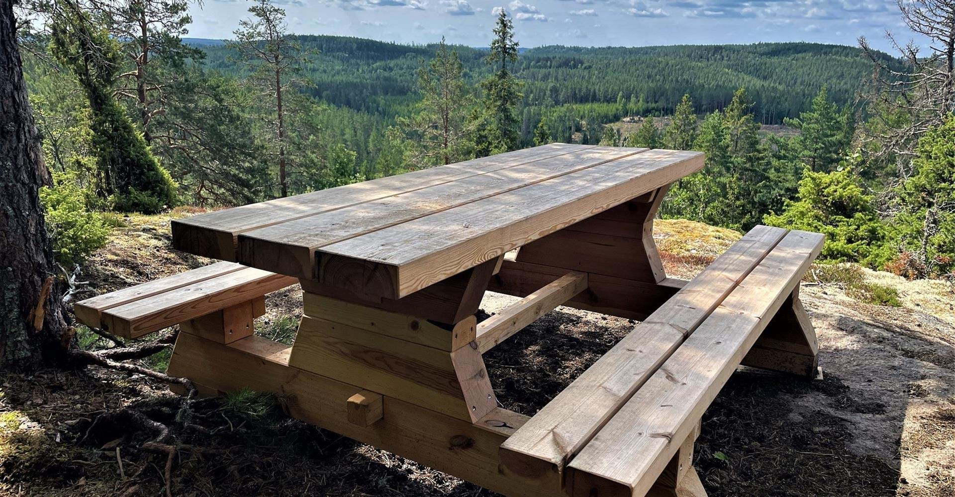 Fikabord vid utsikt från Kälemåla Knapp
Etapp: Norra Vi runt
Ydre