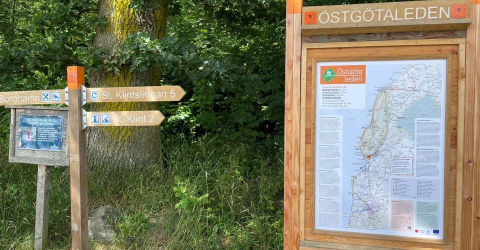 Infotavala Östgötaleden vid Alvastra aka Almelyckan
Omberg