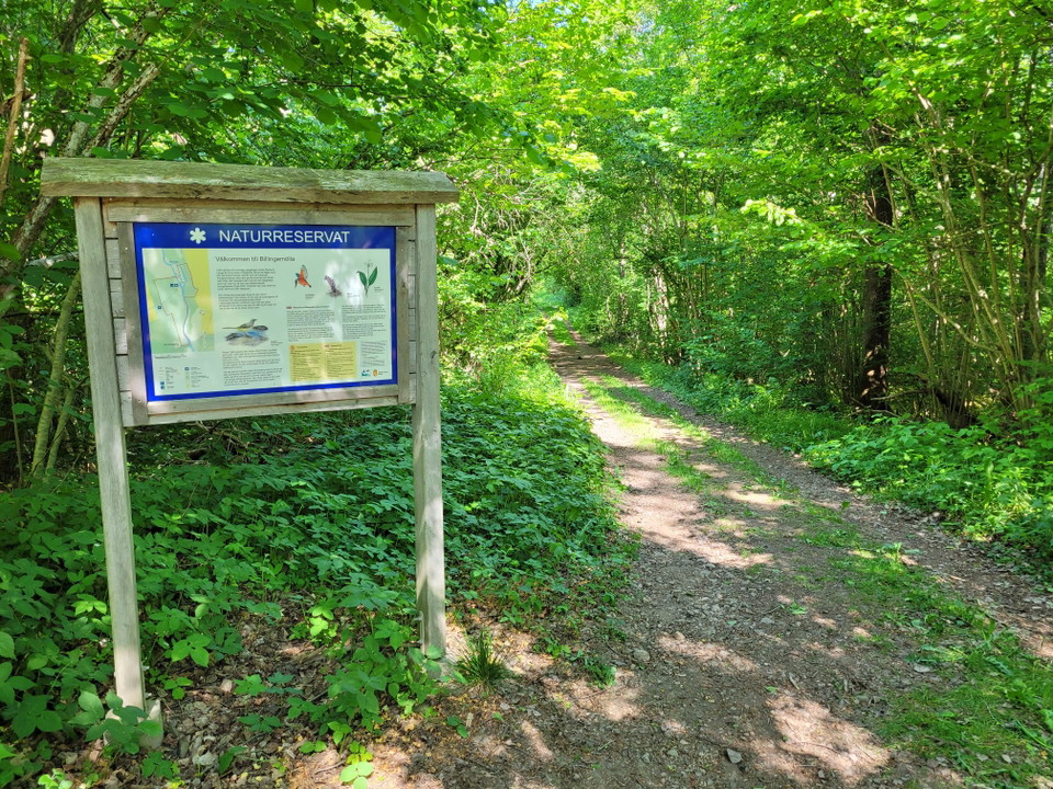 Billingemölla naturreservat, informationsskylt vid parkeringen