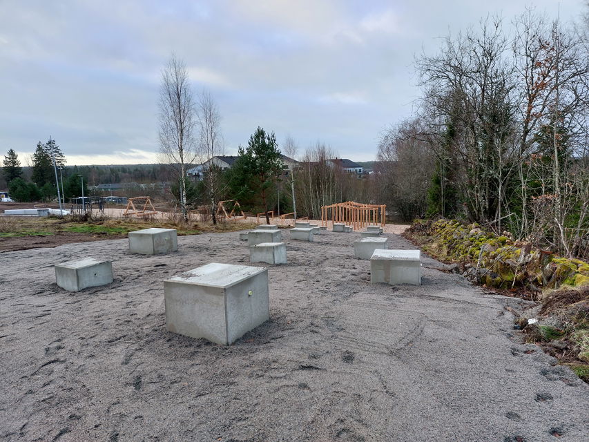 Betongkuber som estestisk utformning