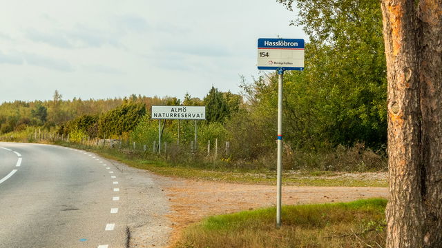 Busshållplats Hasslöbron Almö naturreservat