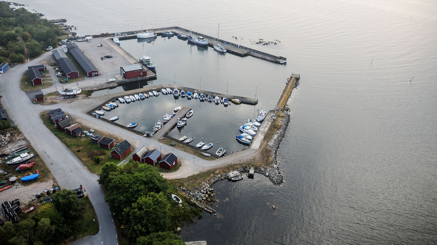 Flygbild över Ekenabben gästhamn