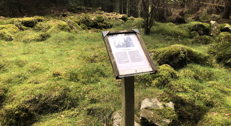 Ruin efter torpet Skräddartäppet. Strax utanför reservatet.